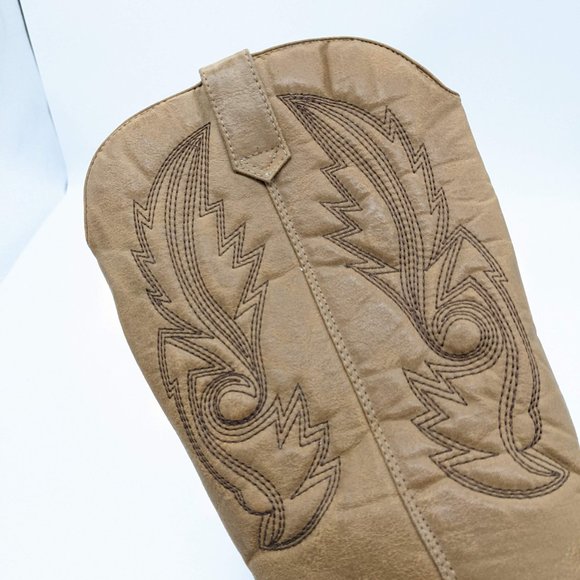 Coconuts by Matisse Tan Faux Leather Gaucho Cowboy Boots Size 6.5 - Picture 8 of 9